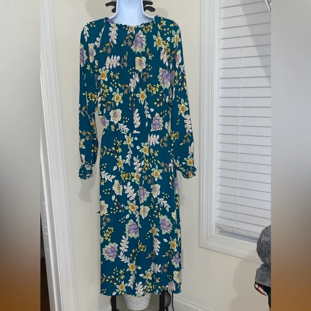 Chaps Floral Long Sleeve Dress, Women’s M - Picture 3 of 4